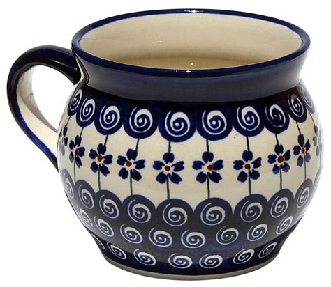 Polish pottery coffee mugs keep coffee and tea hot for longer periods of. Polish Pottery Potbelly Coffee Mug