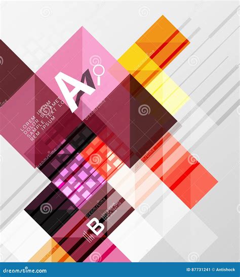 Modern Geometrical Abstract Background Squares Stock Illustration