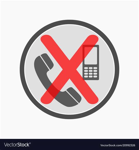 No Cell Phones Allowed Crossed Out Sign Mobile Vector Image