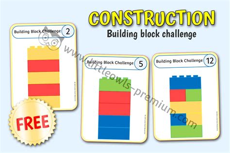 Free Building Block Challenge Game Early Yearseyfs Printable — Little