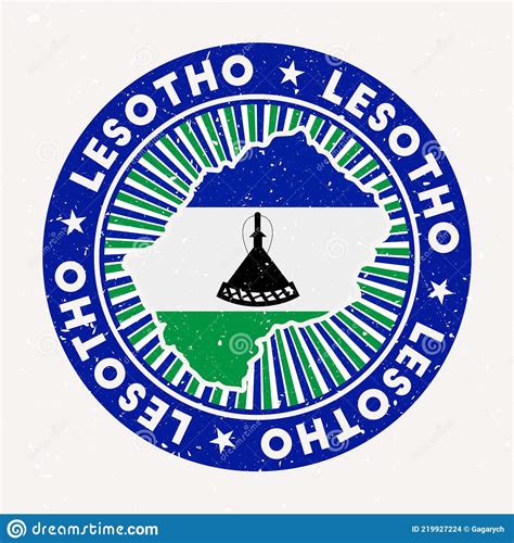 Lesotho Round Circle Flag Mosotho Circular Button Banner Icon Basotho