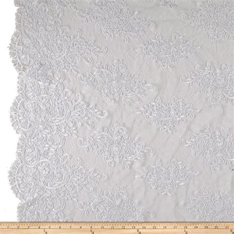 Telio Veronica Lace Embroidery White Fabric By The Yard Lace