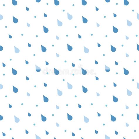 Rain Drops Seamless Pattern Background Vector Water Blue Nature