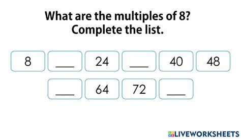 Multiples Of 8 Worksheet Live Worksheets