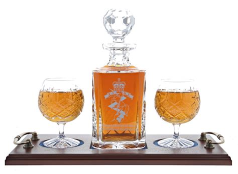 Brandy Crystal Decanter 2 Glasses Tray Set The Reme Shop