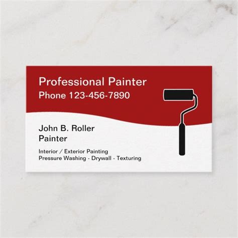 Professional Painter Business Cards Painter Business