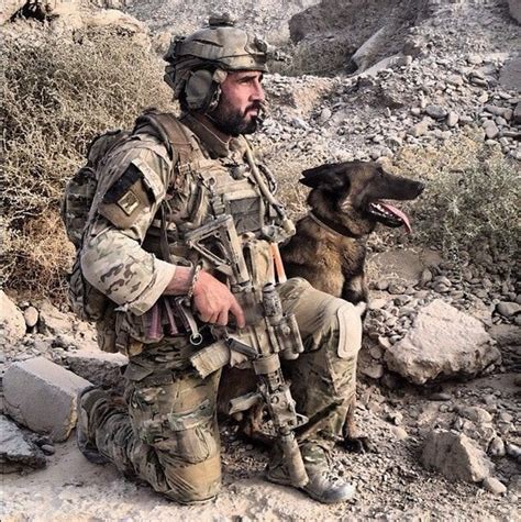 British Special Air Service Sas Trooper With His Canine In