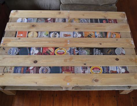 The lipped edges on the coasters ensure that the drips stay on the coaster, not the table. Beer coaster coffee table on Behance