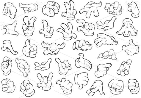 Cartoon Hand Gestures Kit Illustrations On Creative Market