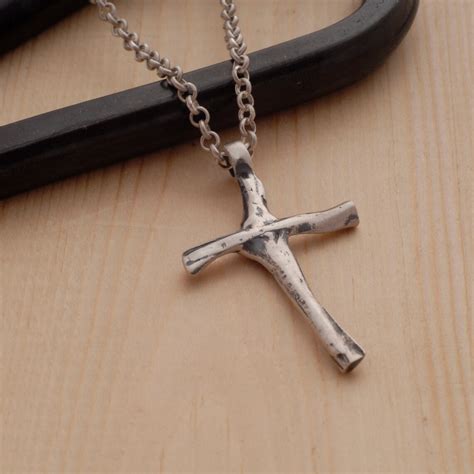 Unique Cross Necklace For Men Sterling Silver Men S Cross Etsy