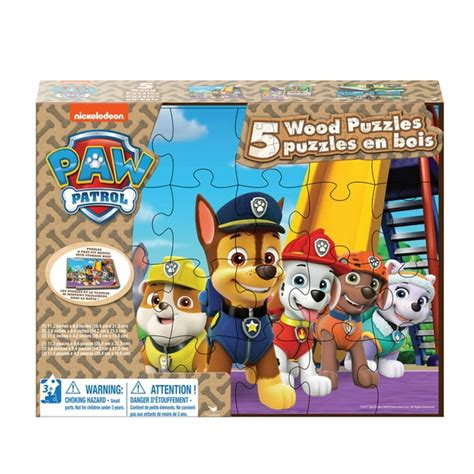 Paw Patrol 5 Pack Of Wood Puzzles