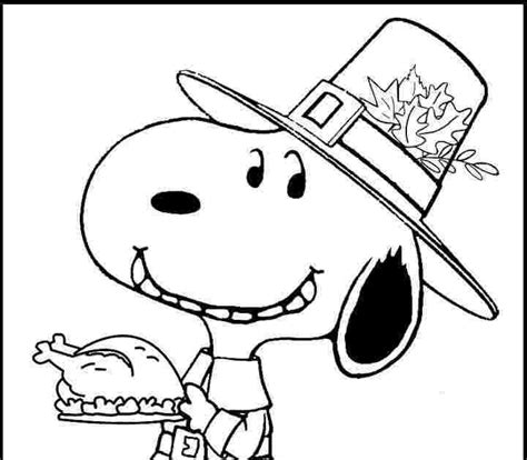 Thanksgiving Snoopy Coloring Pages Tedy Printable Activities