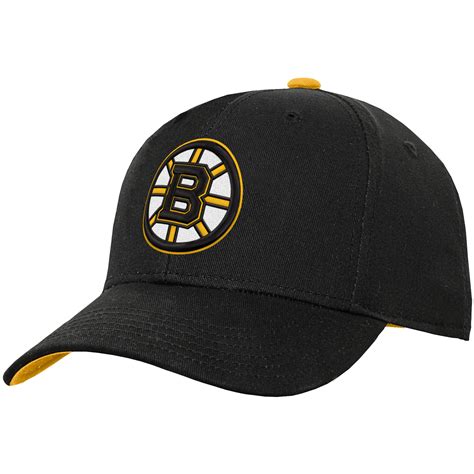 Youth Black Boston Bruins Basic Adjustable Hat