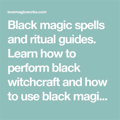 Black Magic Spells And Ritual Guides Learn How To Perform Black