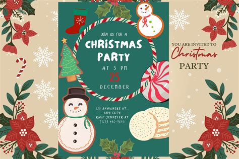 Editable Christmas Party Invitation Printable Christmas Invitation For