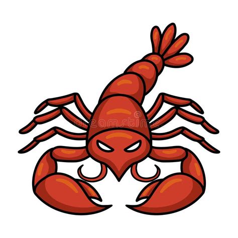 Cute Little Lobster Cartoon Character Stock Vector Illustration Of