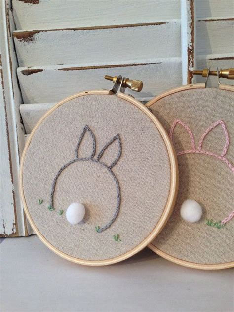 Baby Bunny Embroidery Hoop Nursery Decor Made To By Embroiderwee 15