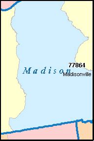 MADISON County, Texas Digital ZIP Code Map