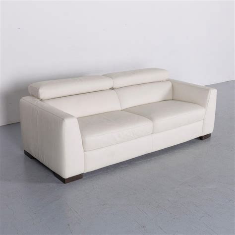 Italsofa by natuzzi leather sofa first owners (no pets, no smoking) width: Italsofa Designer Leather Sofa Crème White Modern Three ...
