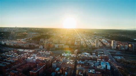 Aerial View Of Madrid La Latina District At Sunset Architecture And
