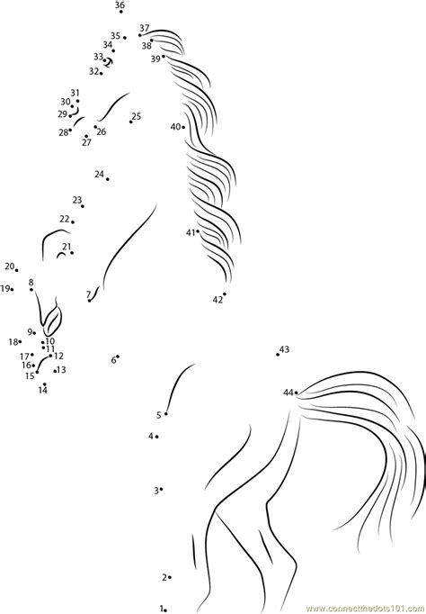 Beautiful Horse Dot To Dot Printable Worksheet Connect The Dots