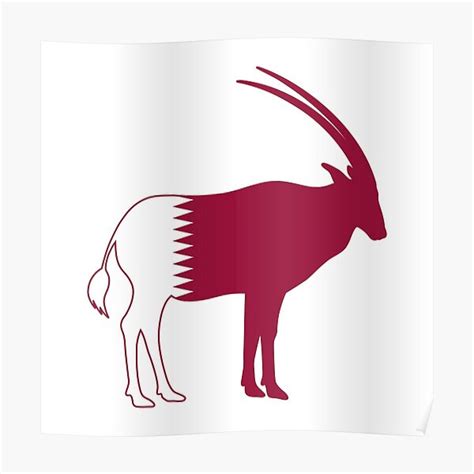 Póster Bandera De Qatar Oryx De Fourretout Redbubble