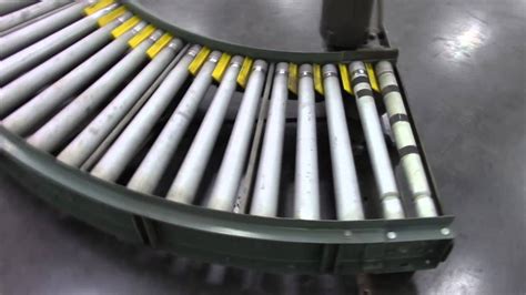 Used Hytrol Roller Conveyor 90 Degree Curve C3139 Youtube