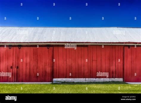 Red Barn At Thoreson Farm In Port Oneida Rural Historic District With