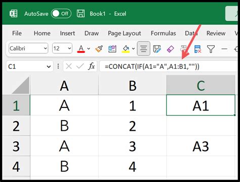 Concatenate If Combine With Condition Excel Formula