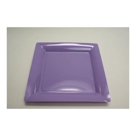assiette en plastique rigide carrée lilas parme 30 cm 24 cm 17 cm