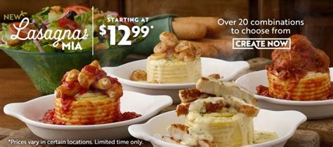 Olive Garden Specials And Weekly Deals 1299 Buy One And Take One To Go