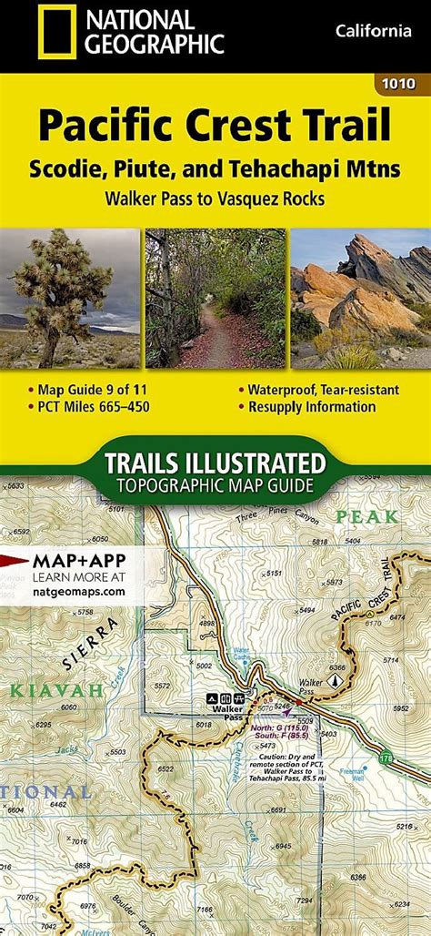 National Geographic Pacific Crest Trail Topographic Map Guide Scodie