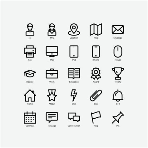 Resume Icons In Vector And Png Etsy