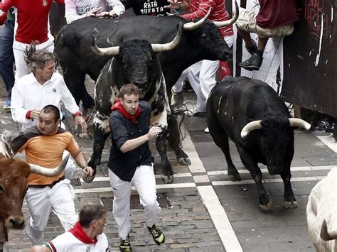 Annual Rite Pamplonas Running Of The Bulls
