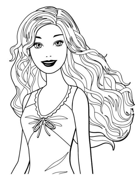 Barbie Is Ready For The New Day Coloring Page Barbie Coloring Pages