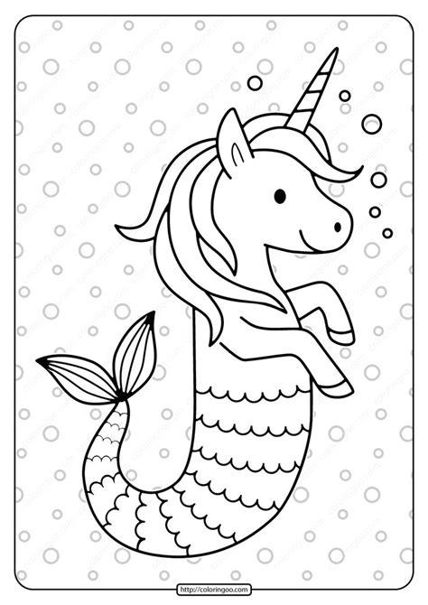 My recommendation is to coloring in the picture and then add a little glue to unicorn horn and cover it in glitter. Free Printable Unicorn Seahorse Pdf Coloring Page ...