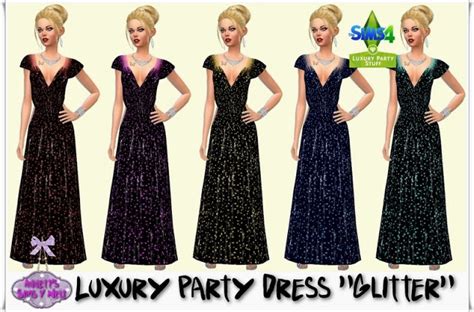 Glitter Luxury Party Dress Sims 4 Female Clothes