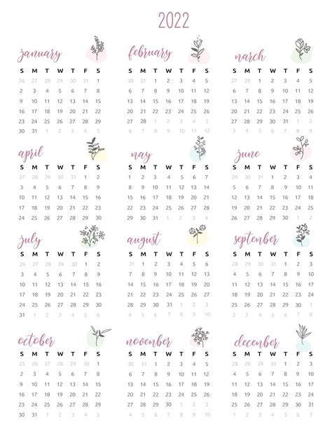 2022 Calendar Printable One Page World Of Printables 2022 One Page Hot Sex Picture