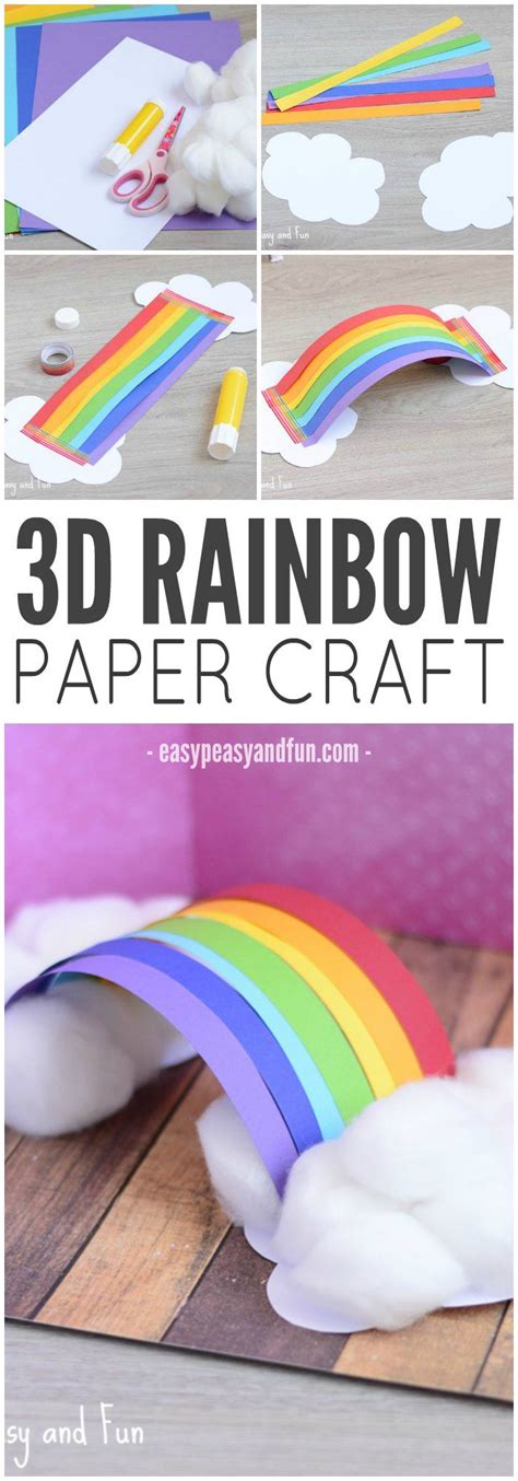 Simple 3d Rainbow Paper Craft Toddler Crafts Construction Paper