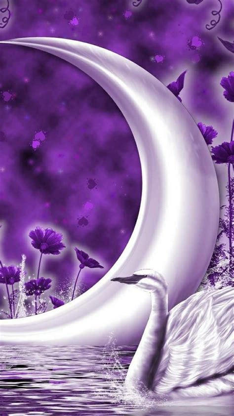 Lavender Moon Purple Love Moon Painting Purple
