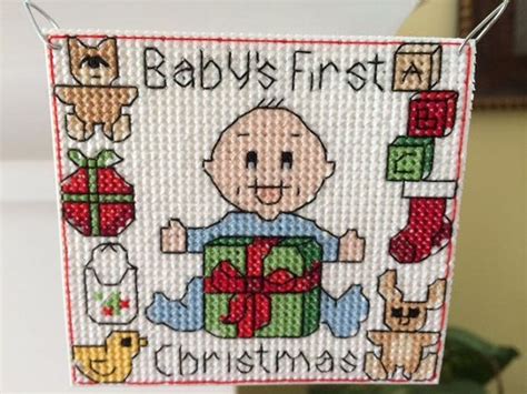 The first thing that comes to mind are christmas ornaments! New Baby's First Christmas Cross Stitch Ornament | Cross ...