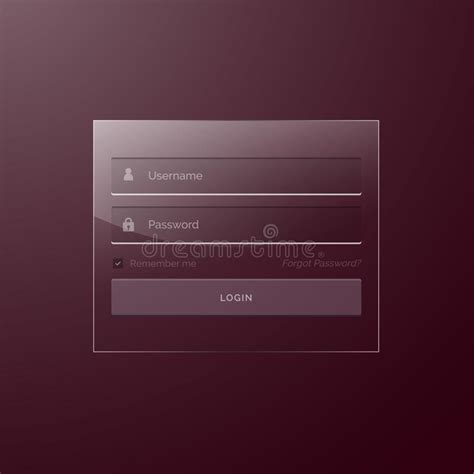 Modern Login Form Interface Design With Username And Password Stock