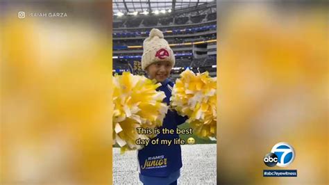 8 year old cancer patient becomes honorary la rams cheerleader for a day abc7 los angeles