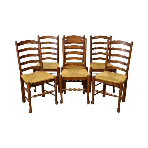 Dining room amazing dining room chairs unique french country via buzafulefutar.com. French Country Style Set of 6 Antique Ladder Back Rush ...