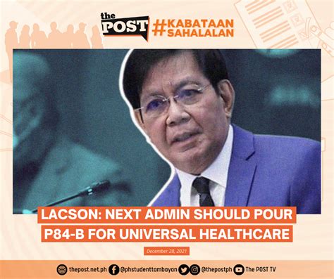 LACSON: NEXT ADMIN SHOULD POUR P84-B FOR UNIVERSAL HEALTHCARE - The POST