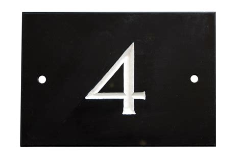 Black Slate Rectangle House Plate Number 4 Departments Diy At Bandq