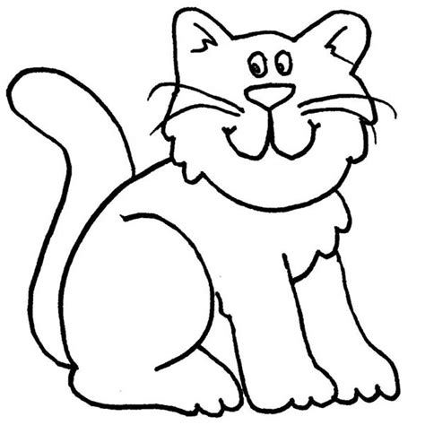 Paw print with cat coloring pages vector. A Cartoon Drawing Of Funny Kitty Cat Coloring Page : Kids ...