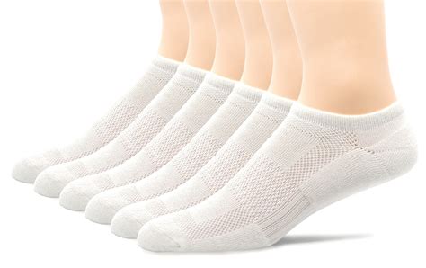 Uandi Mens Cushion Cotton Comfort Low Cut Ankle Socks Off White 6 Pack
