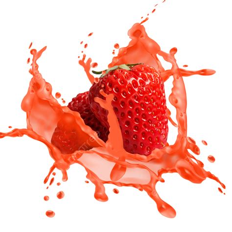 Creative Red Fruit Strawberry Juice Splashing Summer Creativity Fruit