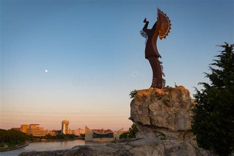 Keeper Of The Plains At Sunset In Wichita Kansas Editorial Photo